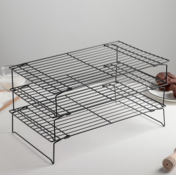 Изображение Решётка для остывания выпечки 3-х ярусная, 40,5×25 см, цвет чёрный